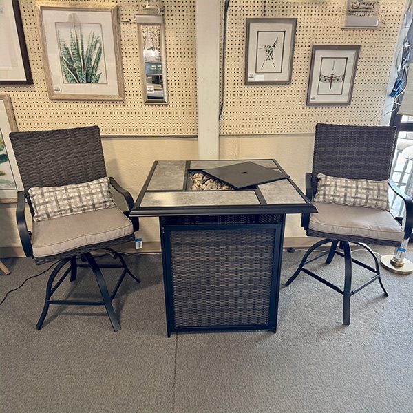 3pc Table Set With Fire Pit 250